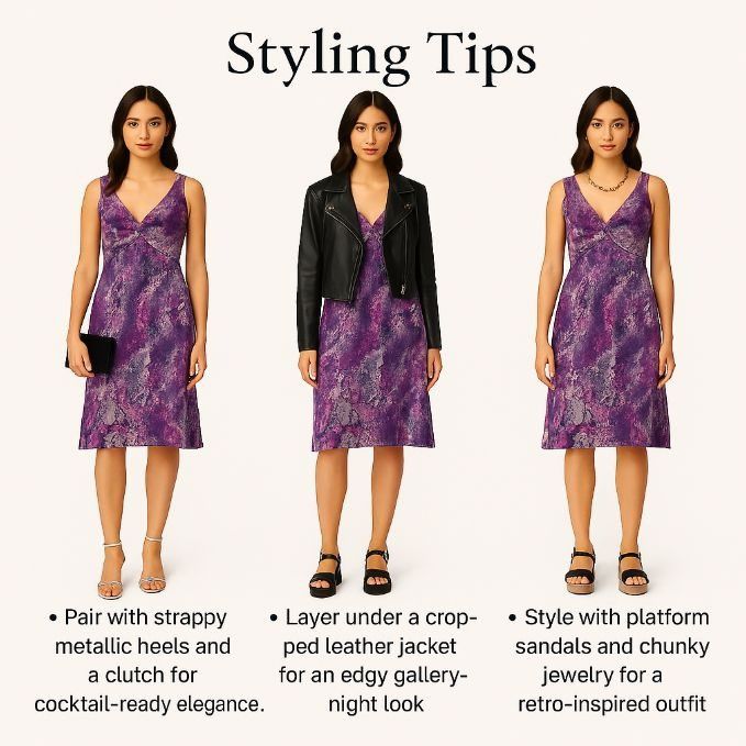 Vintage Andrea Polizzi for Rex Lester 4 Purple Abstract Print Silk S Size S / US 4 / IT 40 - 8 Thumbnail