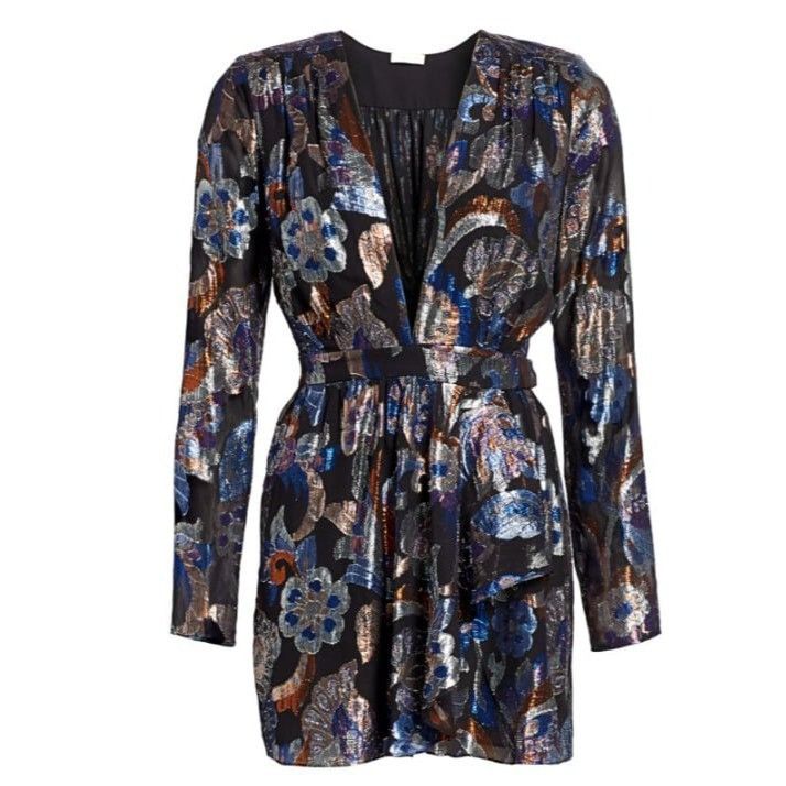 Ramy Brook Ramy Brook Shaina Lurex Silk Jacquard Dress Metallic Mini Dr Size XS / US 0-2 / IT 36-38 - 3 Thumbnail