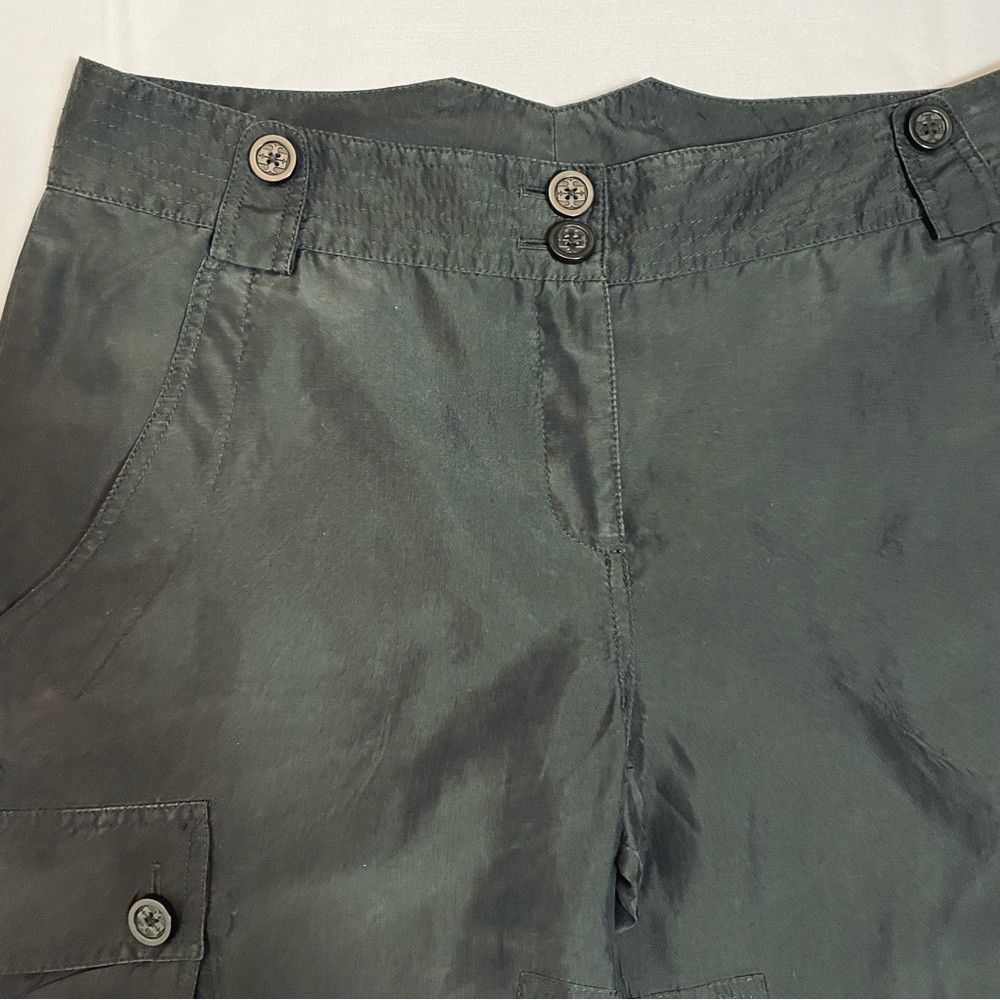 Tory Burch Tory Burch Dark Grey Silk Cropped Cargo Pants Size 12 Size 30" / US 8 / IT 44 - 3 Thumbnail
