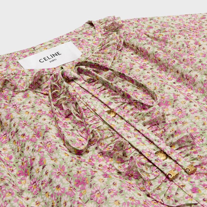 Celine o1w1db10526 2R09L3 Midi Dress in Multicolor Size XS / US 0-2 / IT 36-38 - 3 Thumbnail