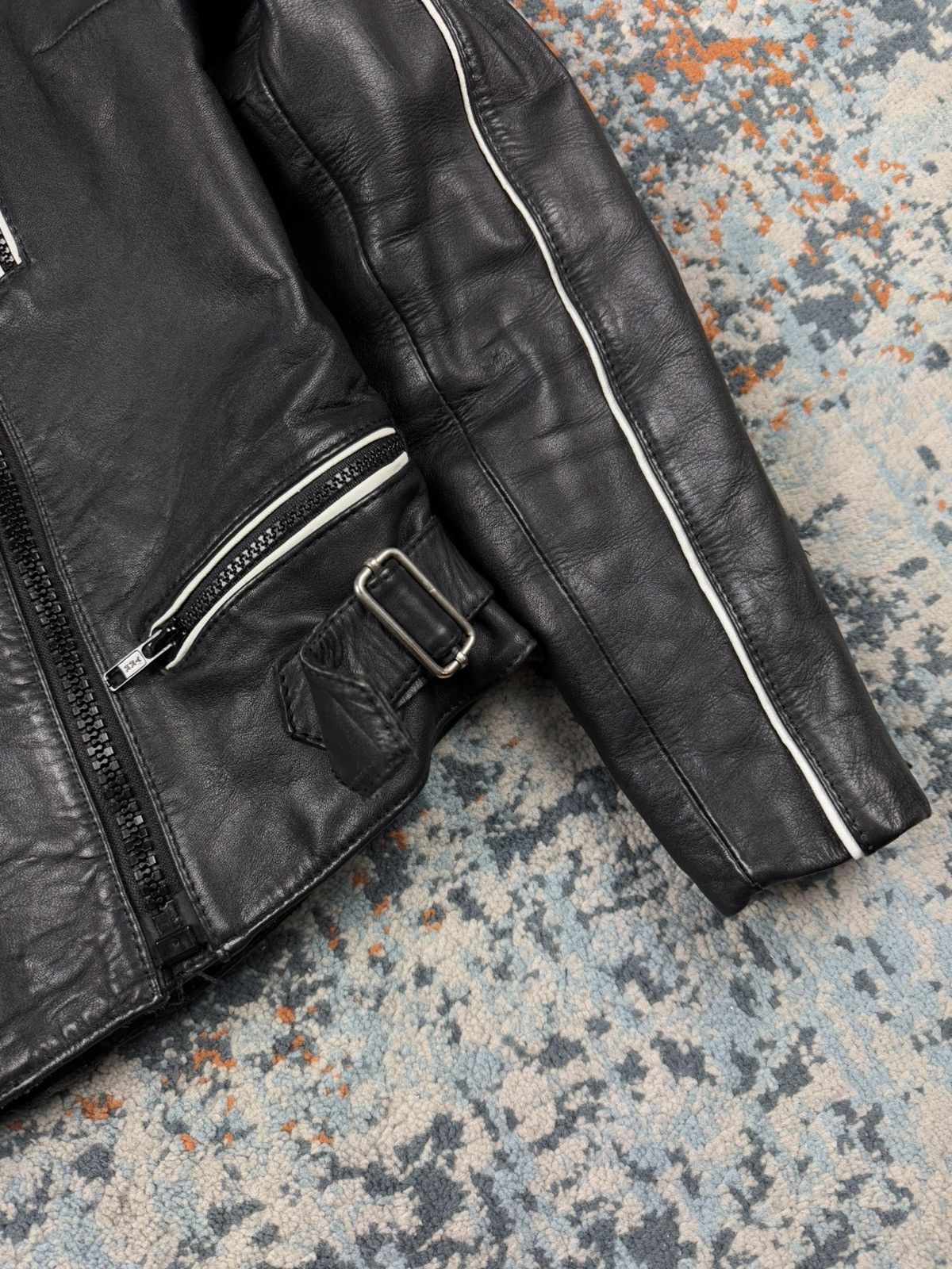 Vintage Vintage 90s Moto Star real leather biker racing jacket Size US XS / EU 42 / 0 - 11 Thumbnail