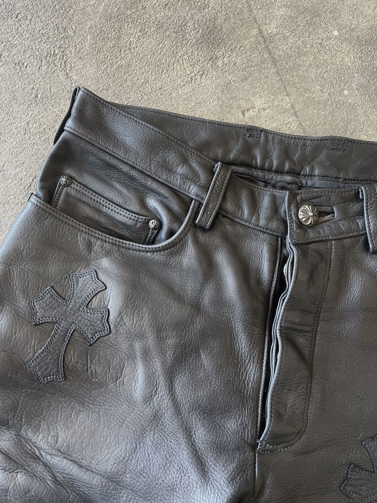 Chrome Hearts Chrome Hearts 1/1 23 Cross Patch Leather Pants Size US 32 / EU 48 - 7 Thumbnail