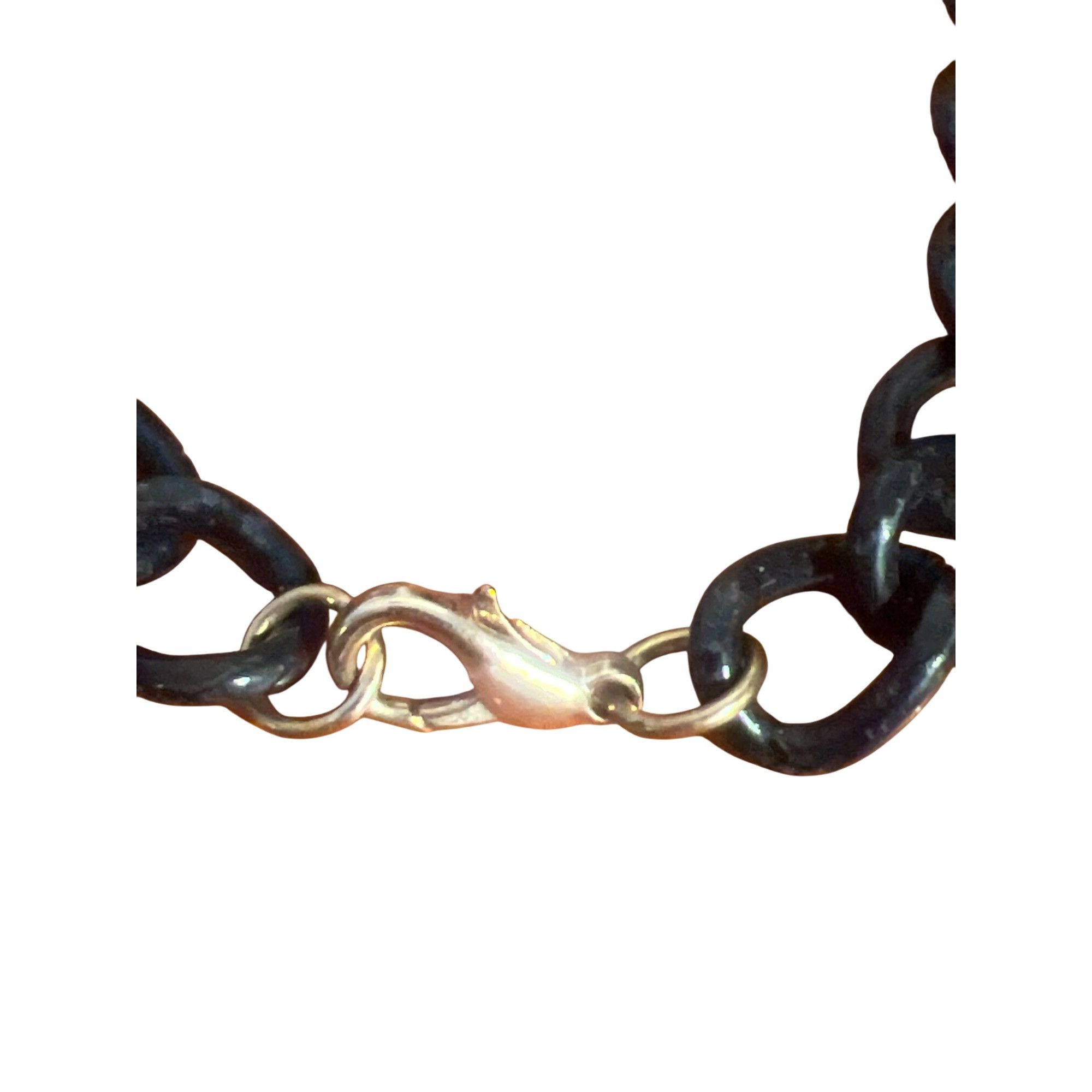 Other Long Black & Gold Tone Chain Link Necklace Lobster Clasp Dou Size ONE SIZE - 4 Thumbnail