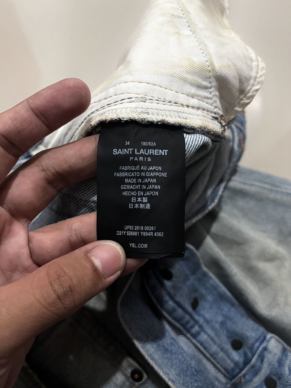 Saint Laurent Paris FW2018 SAINT LAURENT PARIS BLEU CLAIR DENIM Size US 34 / EU 50 - 7 Thumbnail