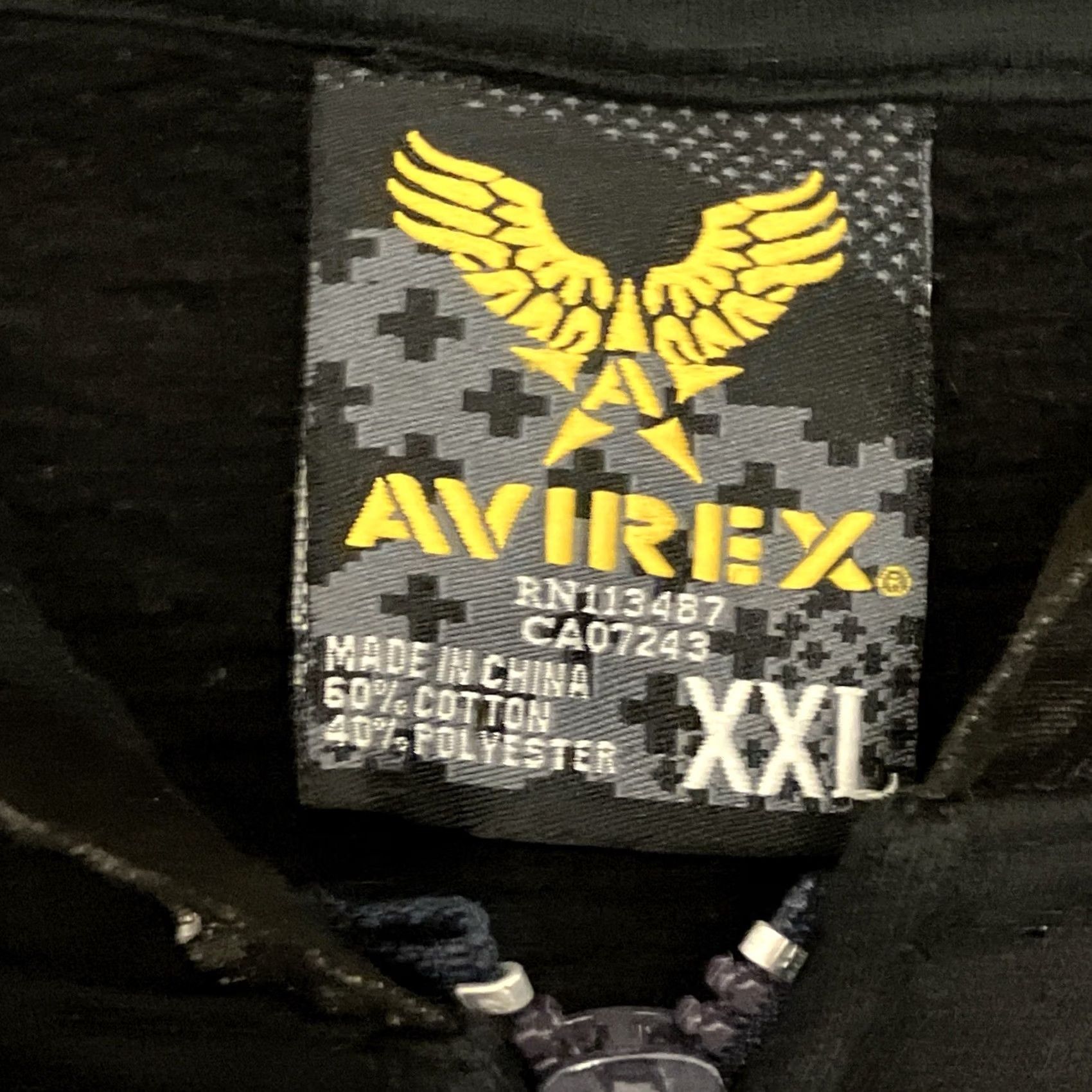 Avirex Avirex Hoodie Mens 2XL Black Graphic Crest Full Zip Y2K Sweatshirt Size US XXL / EU 58 / 5 - 3 Thumbnail