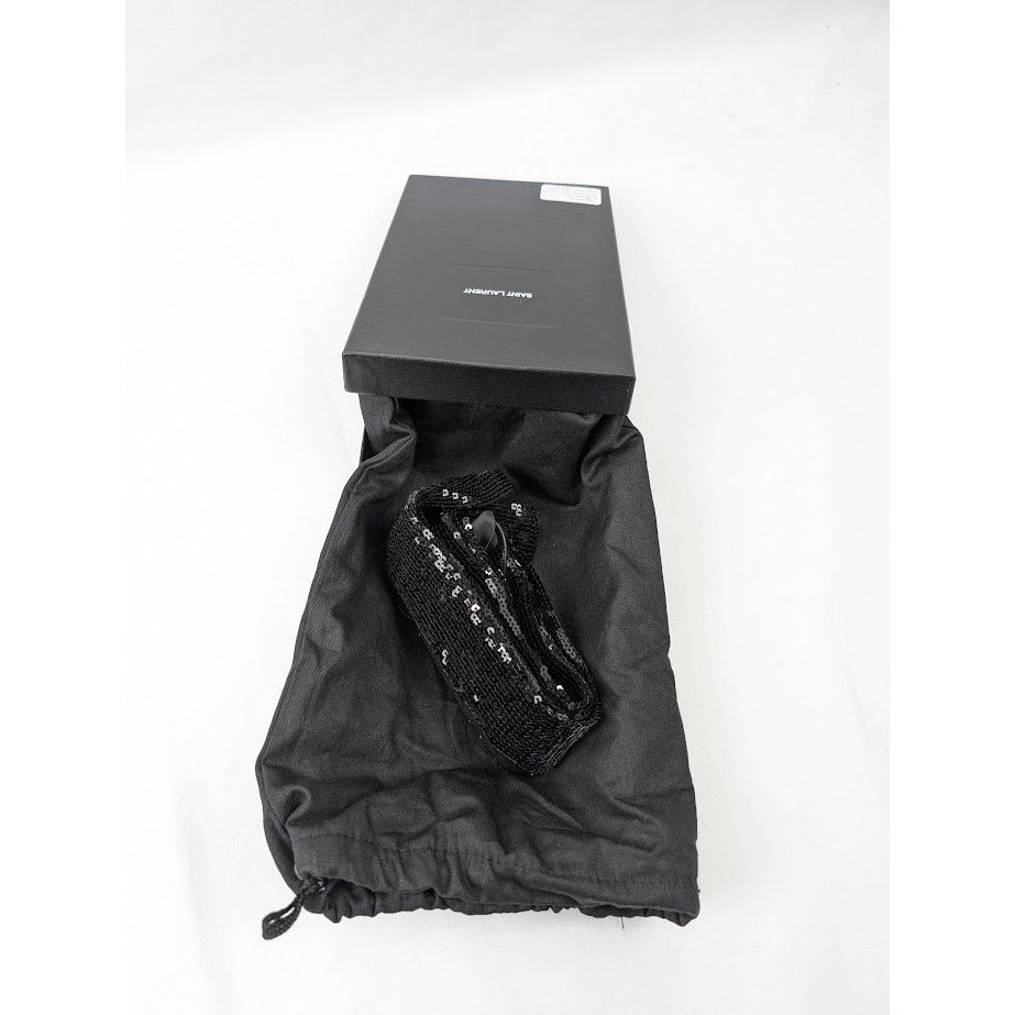 Saint Laurent Paris o1rshd1 Size: OS / Square Sequence Lavalliere Scarf in Black Size ONE SIZE - 21 Thumbnail