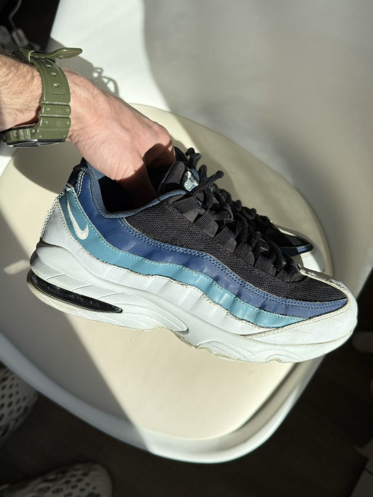 Nike Vintage Nike Air Max 95 Y2K Rare Drill Sk8 Ocean Sneakers Size US 7 / EU 40 - 5 Thumbnail