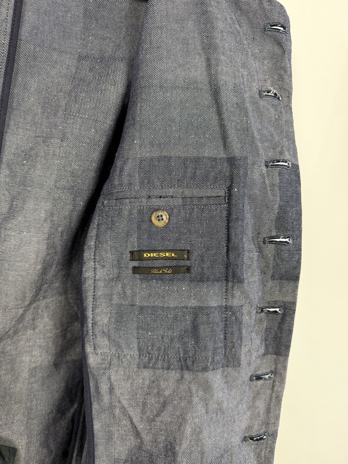 Diesel Black Gold Diesel Black Gold Denim Chambray Pattern Blazer Jacket Italy Size US L / EU 52-54 / 3 - 9 Thumbnail