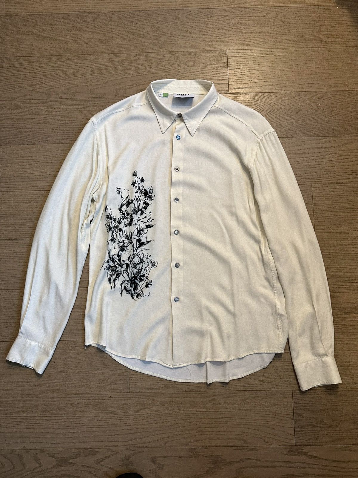 image of Ssense Davi Paris White Herbarium Button-Up, Men's (Size Large)