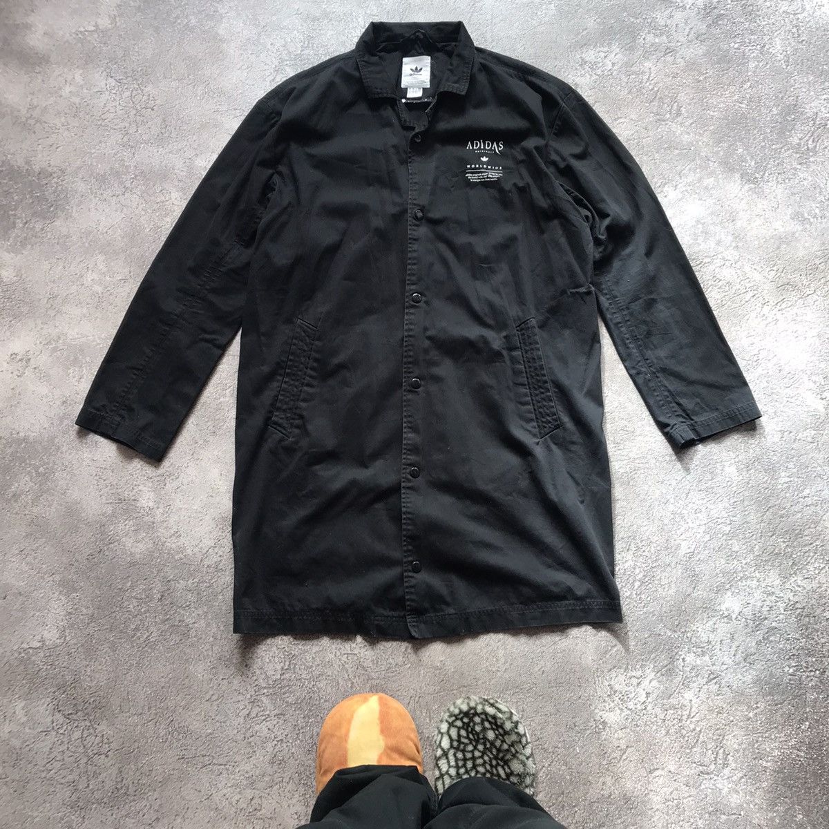 Vintage Vintage Adidas Graphic Longline Coat Streetwear Y2K Slim S Size US S / EU 44-46 / 1 - 4 Thumbnail