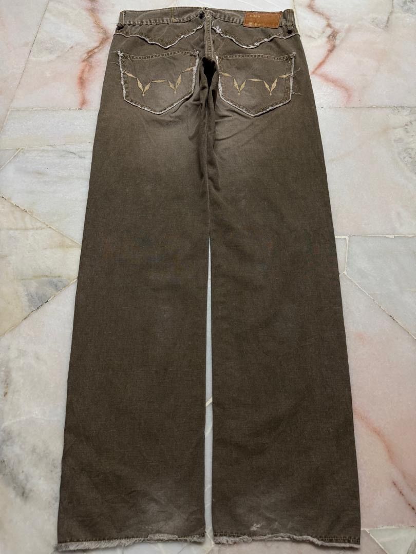 If Six Was Nine 💥Baggy💥Insane Edwin 503 Sand Washed Distressed Brown Jeans Size US 33 - 9 Thumbnail