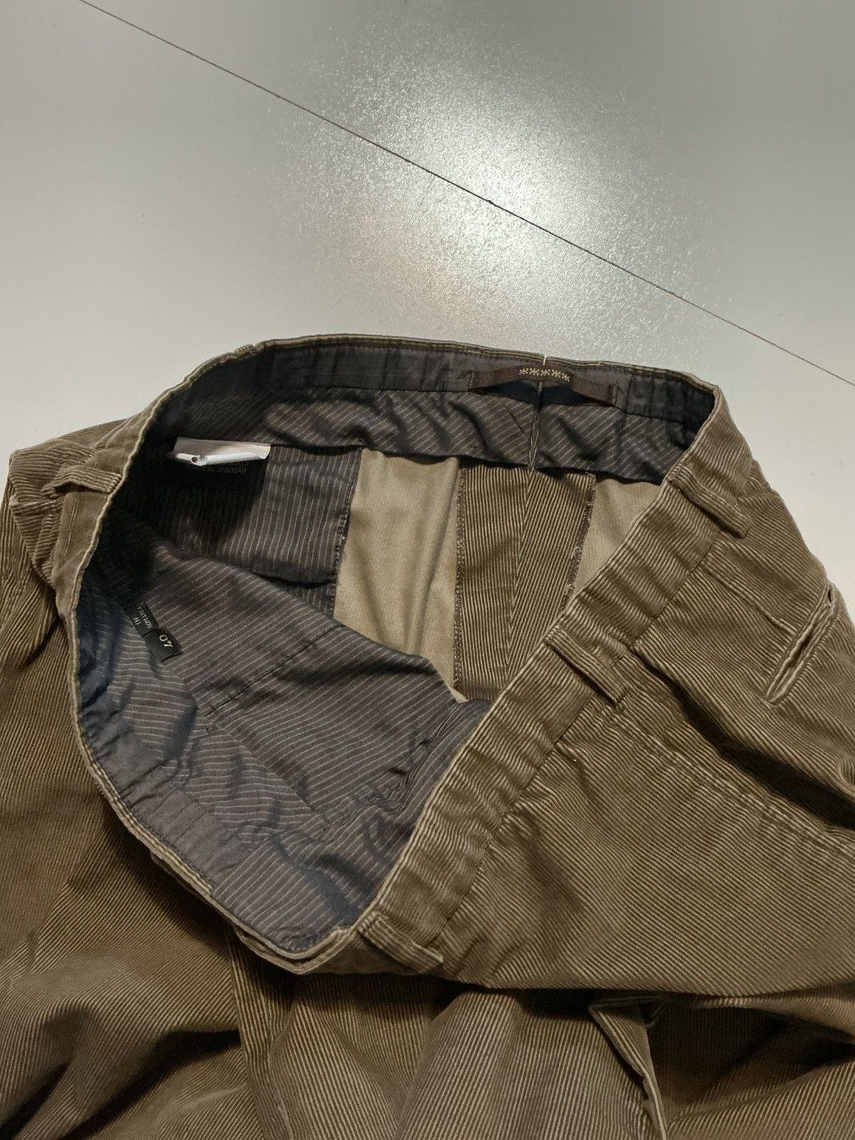 Ermenegildo Zegna Ermenegildo Zegna Brown Corduroy Classic Flat Front Pants Size US 40 / EU 56 - 8 Thumbnail
