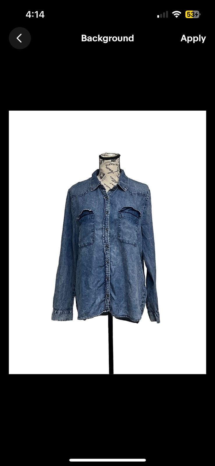 Anthropologie jane & delancey top Did Wash Chambray Button Up Grunge L Size L / US 10 / IT 46 - 1 Thumbnail
