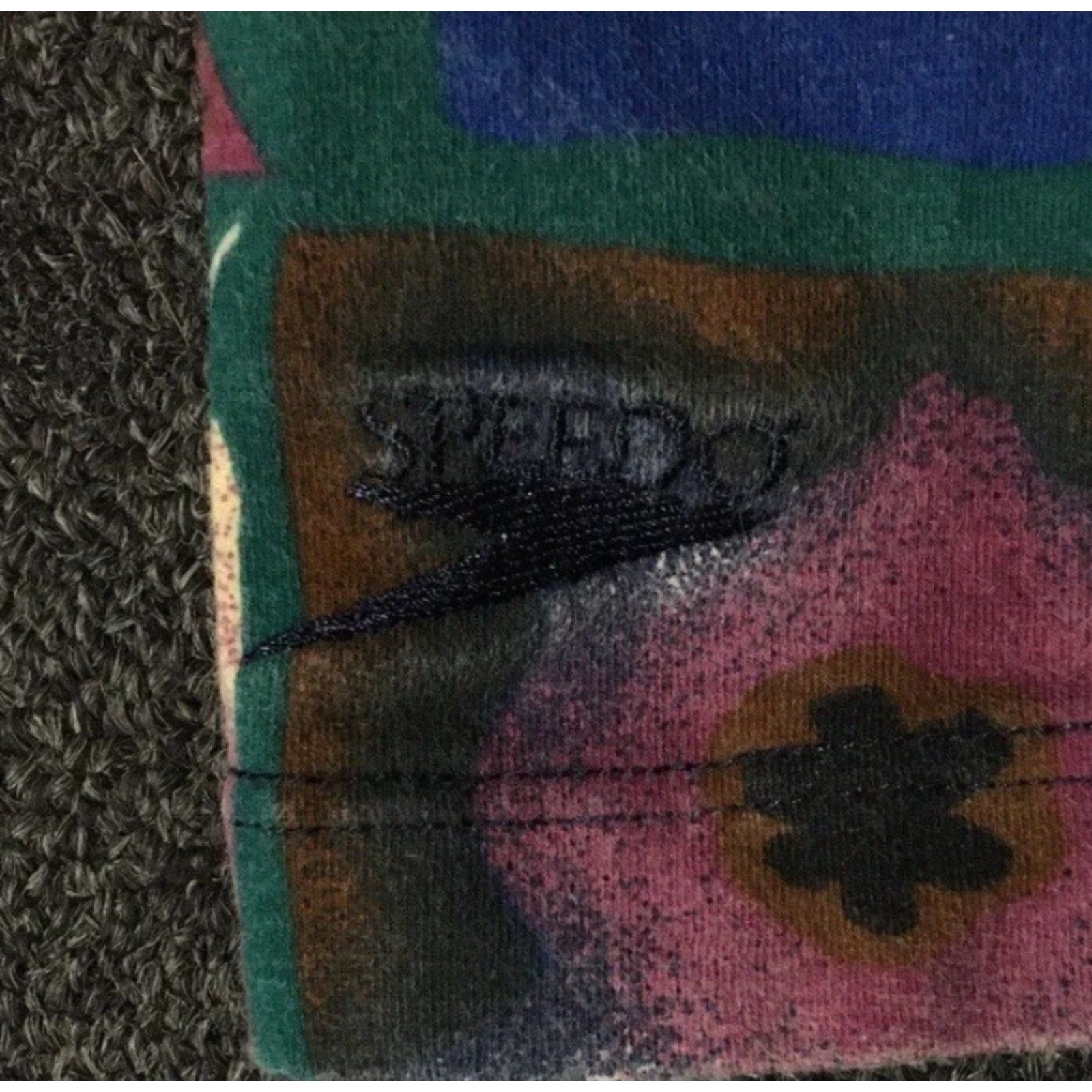 Speedo Vtg 90s Speedo Abstract Art All Over Print Leggings M USA Track Gym PE Beach Vaporwave 80s Womens Leggings Size 32" / US 10 / IT 46 - 2 Thumbnail