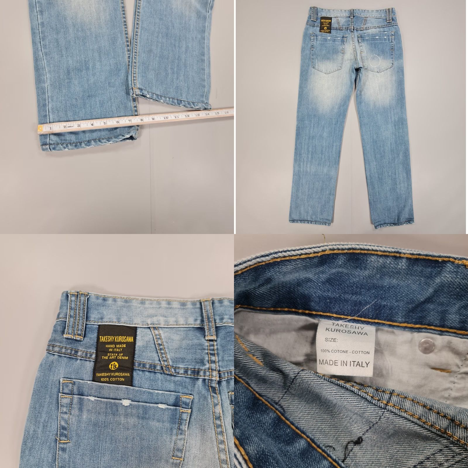 Takeshy Kurosawa Takeshy Kurosawa Jeans Blue W31 L30 Straight Hip Hop Distressed Denim Jeans Mens Regular Size US 31 - 8 Thumbnail