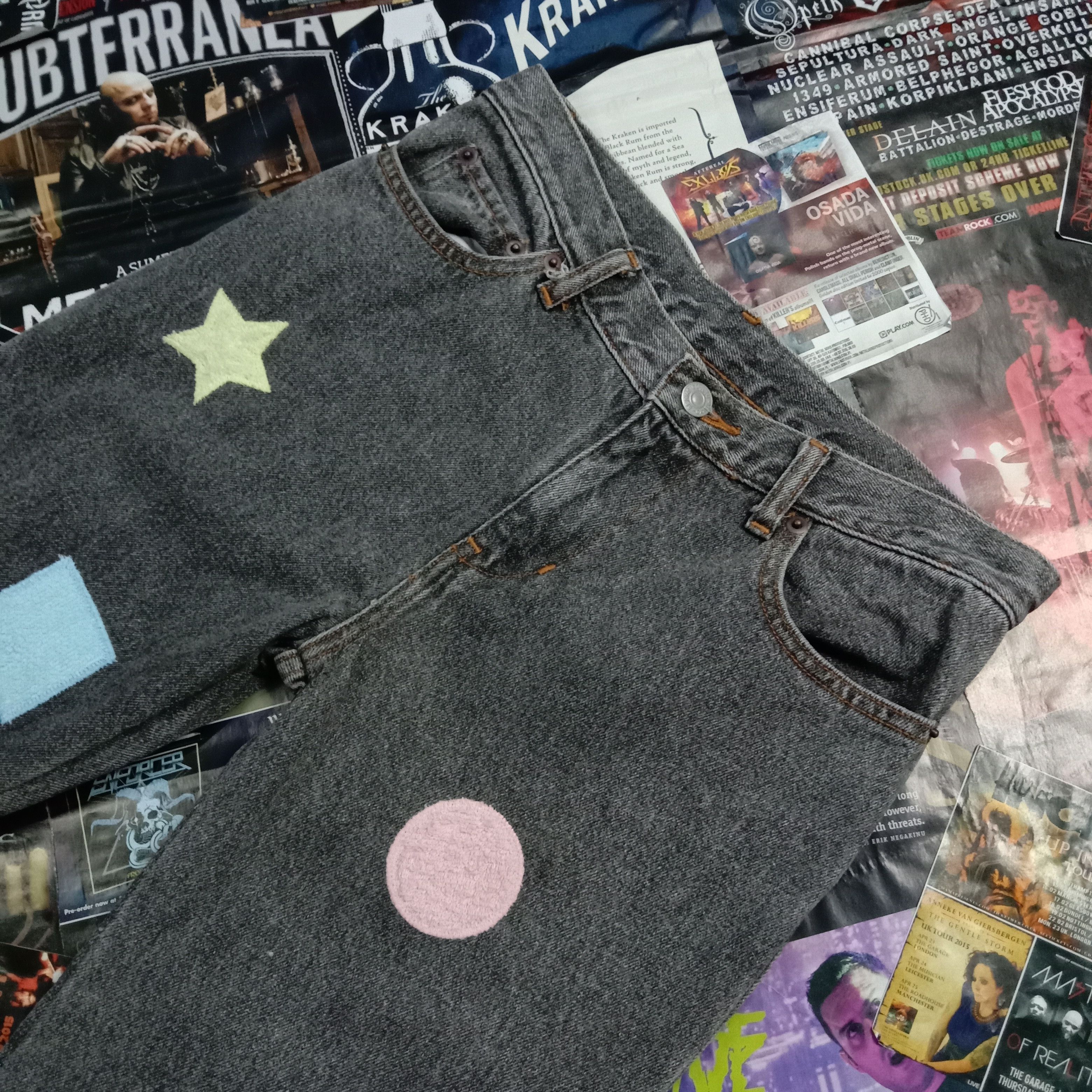 Beams Plus 🇯🇵 Vintage Beams Original Patchwork Denim Pants Size US 29 - 3 Thumbnail