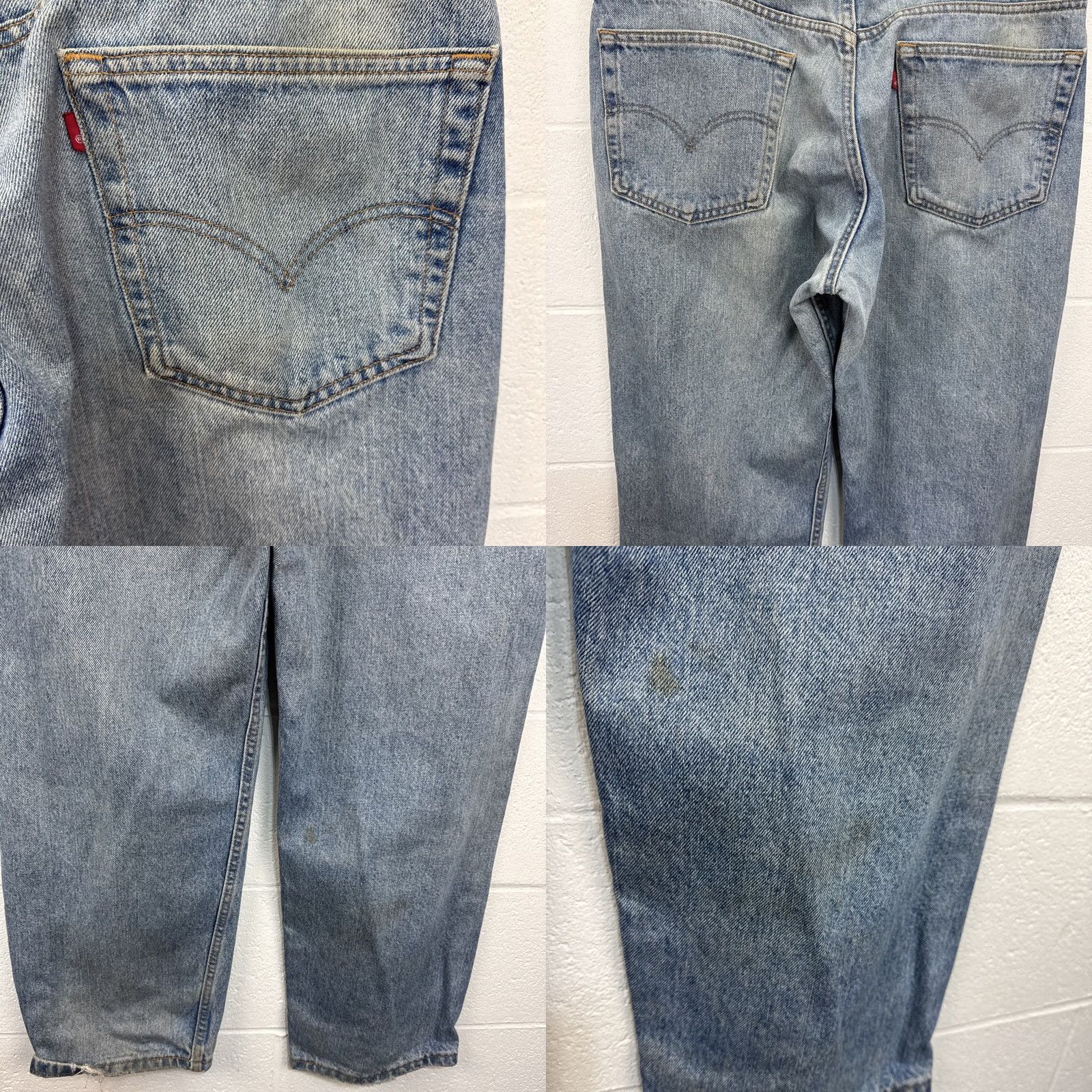 Levi's VINTAGE Levi's 565 Jeans 38x30 Relaxed Straight 5-Pocket Denim Blue Grunge 90s United States-Men Size US 38 / EU 54 - 9 Thumbnail