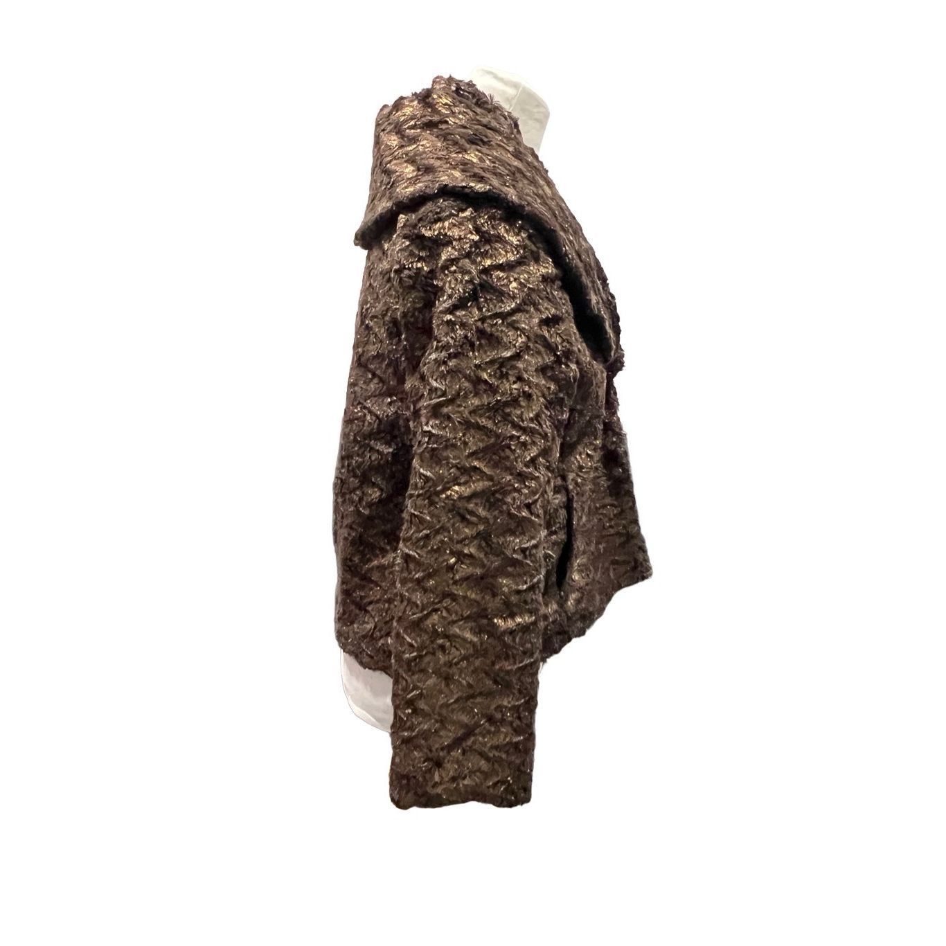 Alice + Olivia ALICE + OLIVIA Stacey Bendet Brown Copper Faux Fur Coat Jack Size S / US 4 / IT 40 - 4 Thumbnail