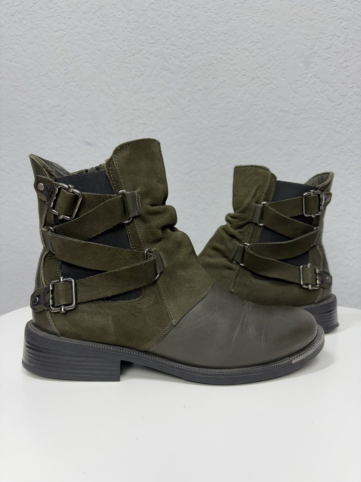If Six Was Nine Vintage Italian AS98 Rick Owens Style Leather Biker Boots Size US 8 / EU 41 - 4 Thumbnail