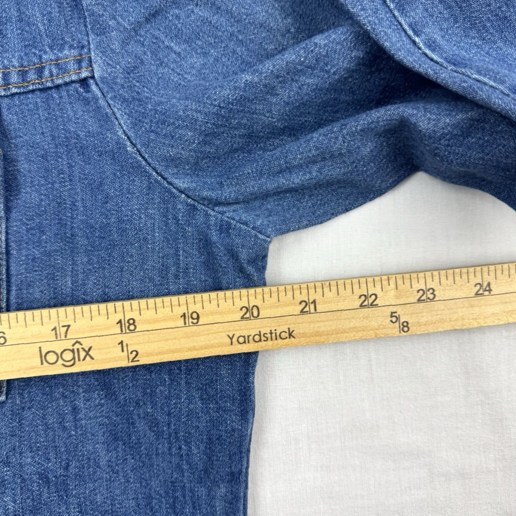 Denime VINTAGE Denim Button-Up Shirt Adult Medium Blue 70s Hipster Western Casual Men's M Size US M / EU 48-50 / 2 - 7 Thumbnail