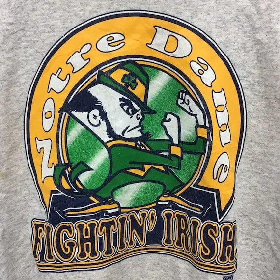 NFL × Vintage Vtg NFL Notre Dame Fighting Irish Football Sweatshirt Size L / US 10 / IT 46 - 5 Thumbnail