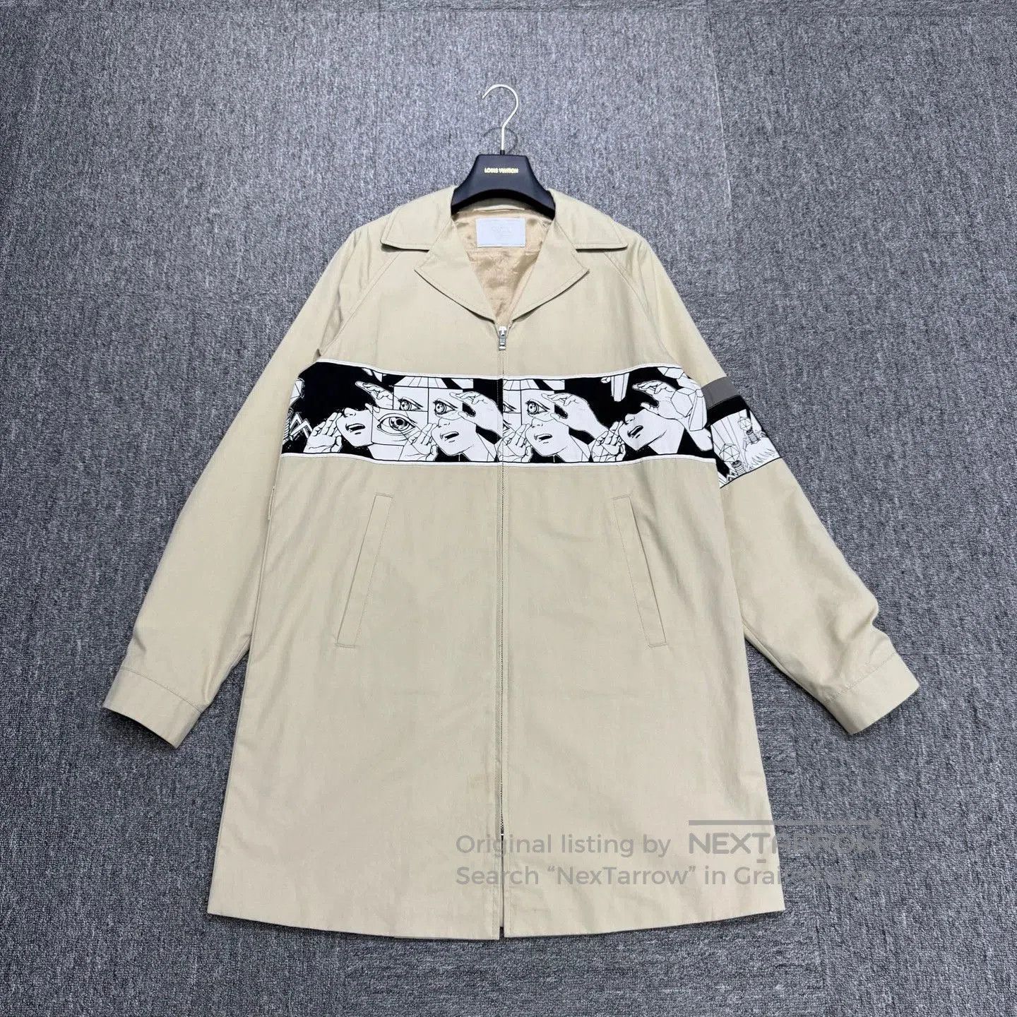 Prada Beige Multi Graphic Print Long Coat. Size US M / EU 48-50 / 2 - 1 Thumbnail