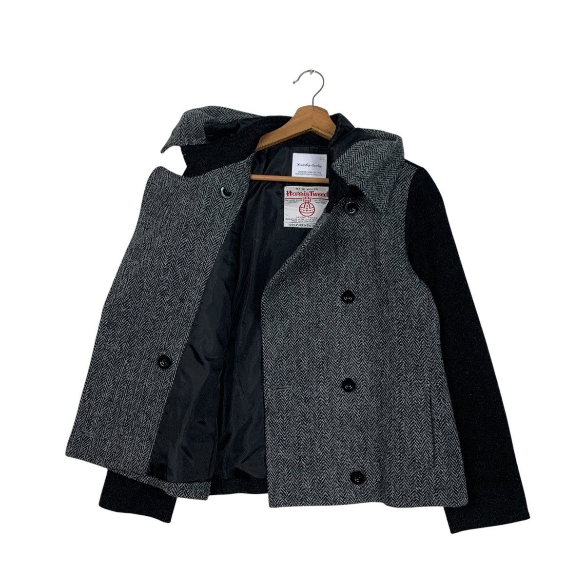 Harris Tweed SEVENDAYS SUNDAY X HARRIS TWEED Herringbone Coat #2596-C117 Size L / US 10 / IT 46 - 9 Thumbnail