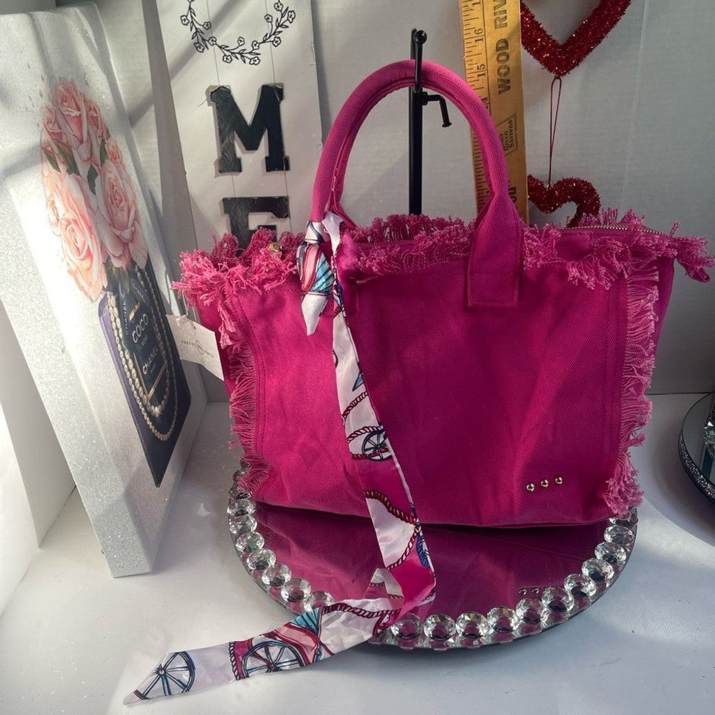 Other Pretty Simple Pink Fringe Tote Bag new w/ tags Size ONE SIZE - 9 Thumbnail