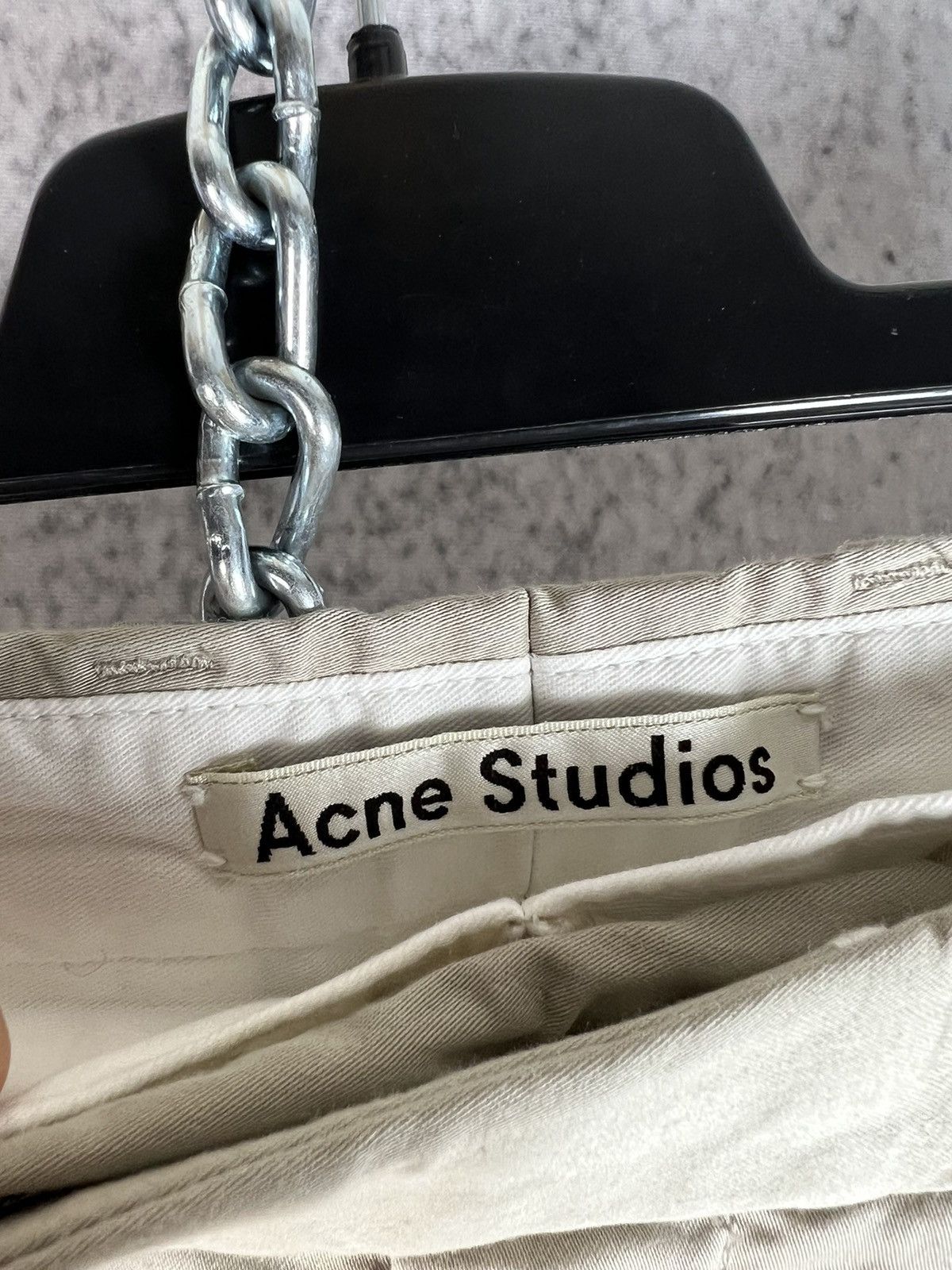 Acne Studios Acne Studios SS14 Max Satin Beige Chino Trousers Pants Size US 30 / EU 46 - 3 Thumbnail