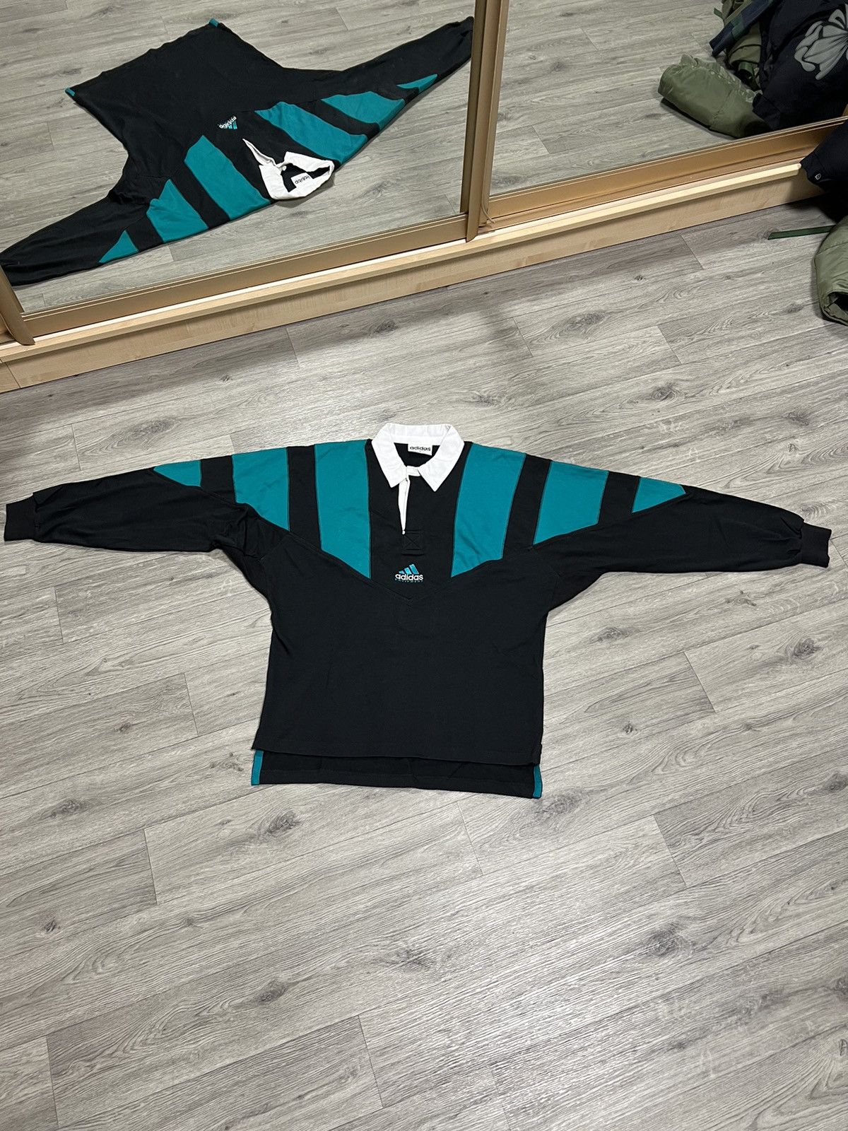 Vintage Adidas equipment vintage men’s long sleeve polo Size US S / EU 44-46 / 1 - 1 Thumbnail