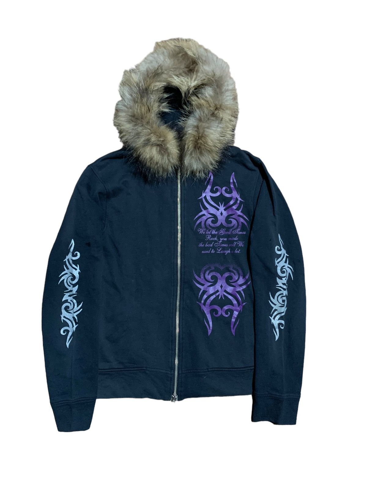If Six Was Nine × Japanese Brand × Le Grande Bleu (L.G.B.) Spinash rock poem tribal tattoo fur hoodie LGB style Size US M / EU 48-50 / 2 - 1 Thumbnail