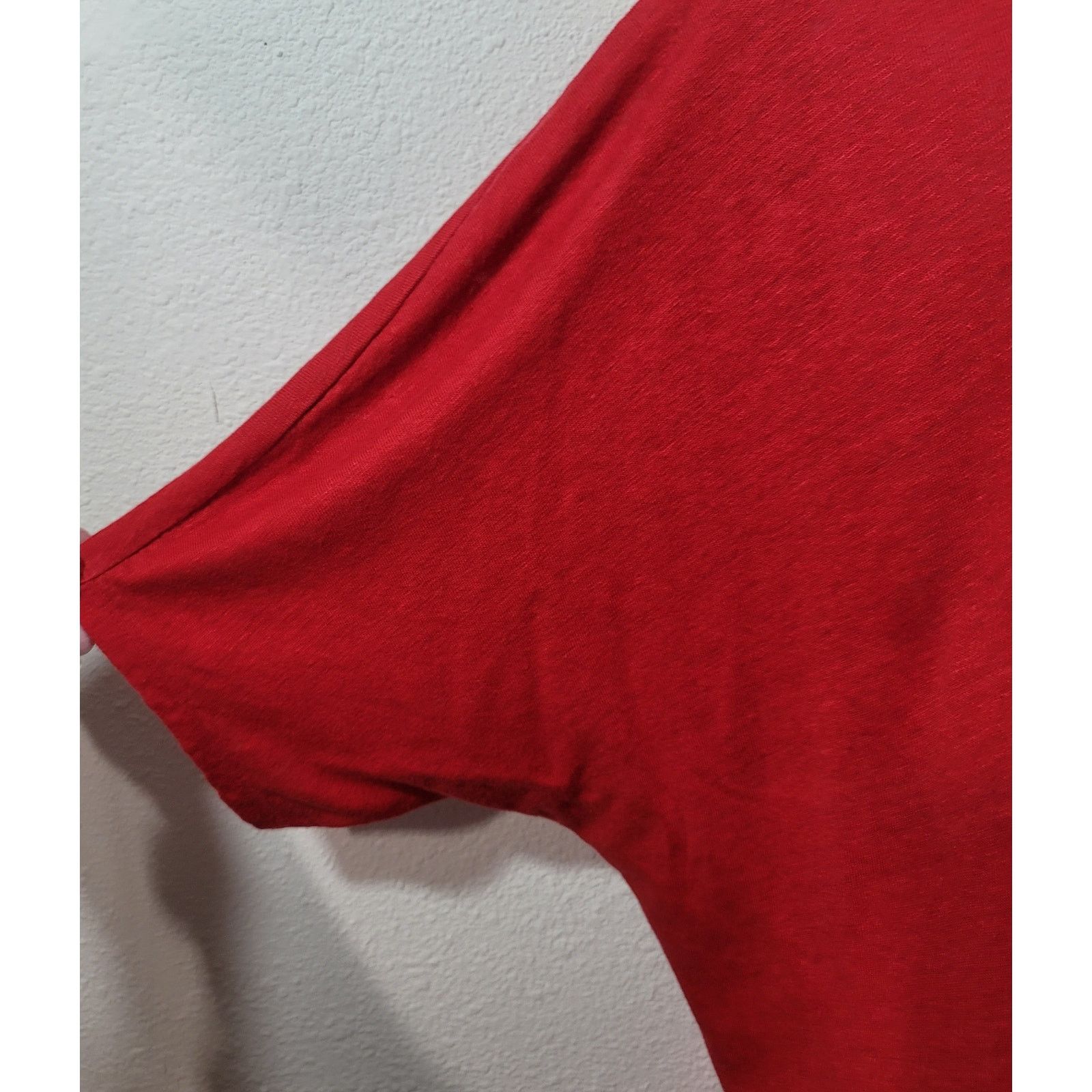 Alfani Alfani Red Slub Knit Dolman Short Sleeves Top Large Linen Size L / US 10 / IT 46 - 2 Thumbnail