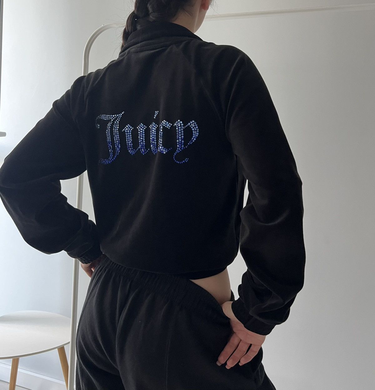 Juicy Couture Juicy Couture Women's Black Madison Hoodie Velour Medium Size M / US 6-8 / IT 42-44 - 1 Thumbnail