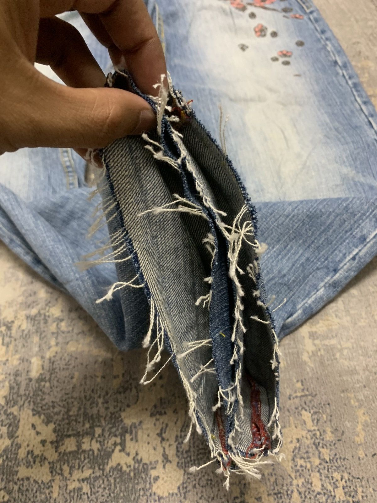 Japanese Brand Rare Namitatsu Japanese Embroidered Sakura Sukajan Denim Size US 33 - 6 Thumbnail