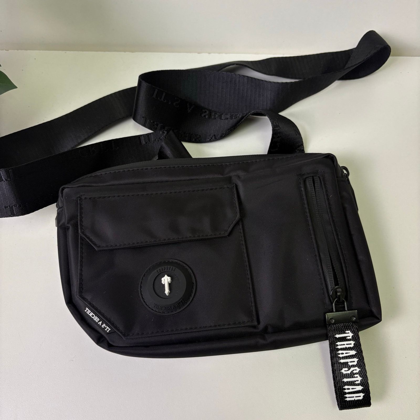 Trapstar London Trapstar Decoded Black Sling Side Bag, Men's