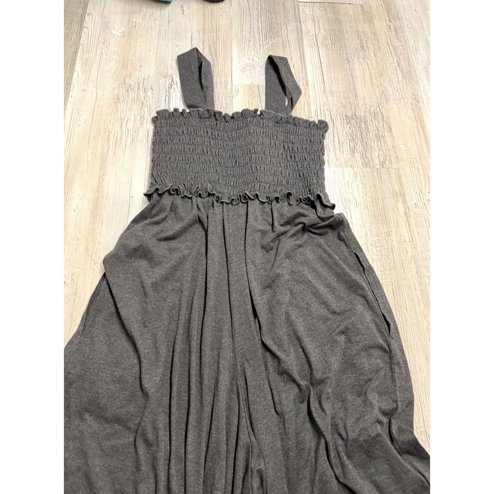 Vintage Natural Life Black Jumpsuit Romper Small Smocked Boho Festival Strappy Sleeves Kid/S Adult? Size 28" / US 6 / IT 42 - 5 Thumbnail
