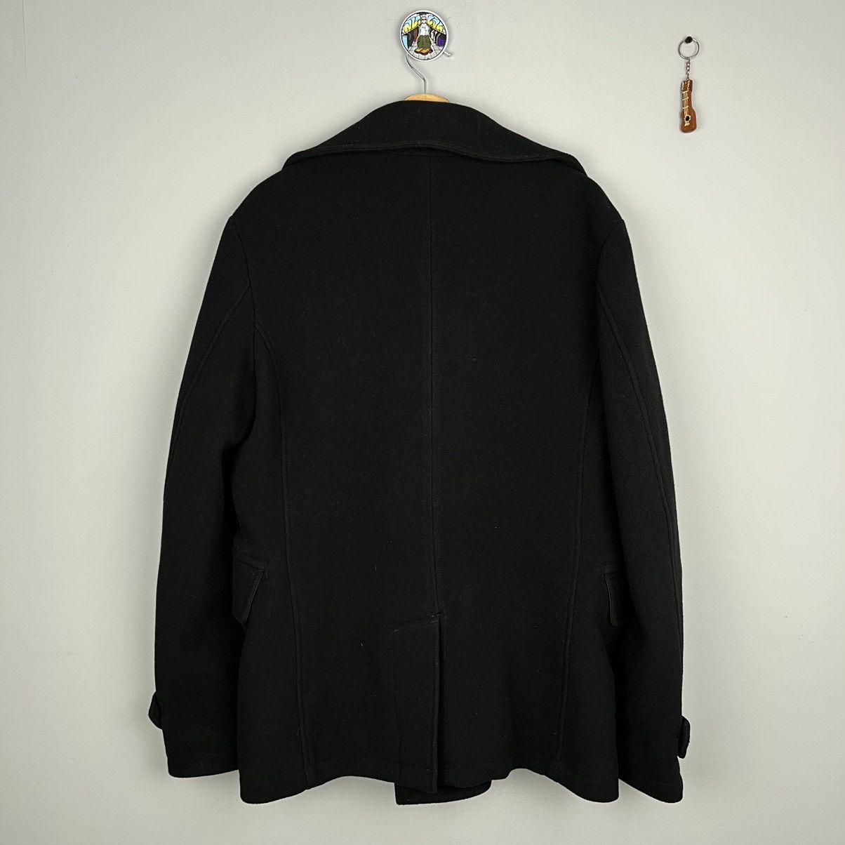 Japanese Brand × SSUR SSUR made in Japan black wool pea coat skull buttons Size US L / EU 52-54 / 3 - 2 Thumbnail