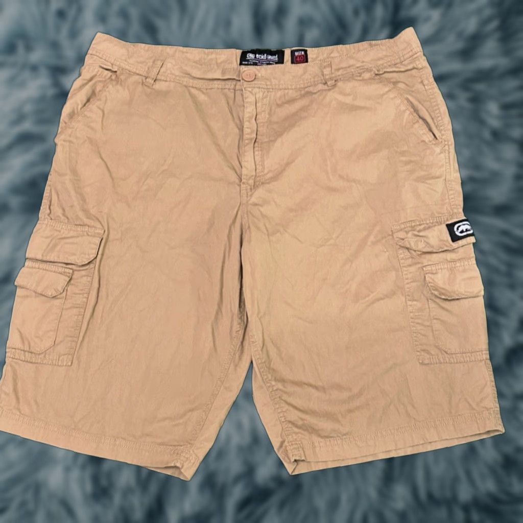Ecko Unltd. VINTAGE Ecko Unltd Cargo Shorts Baggy Hip Hop Skater Mens 40 Beige Pockets 90s Y2k Size US 40 / EU 56 - 1 Thumbnail