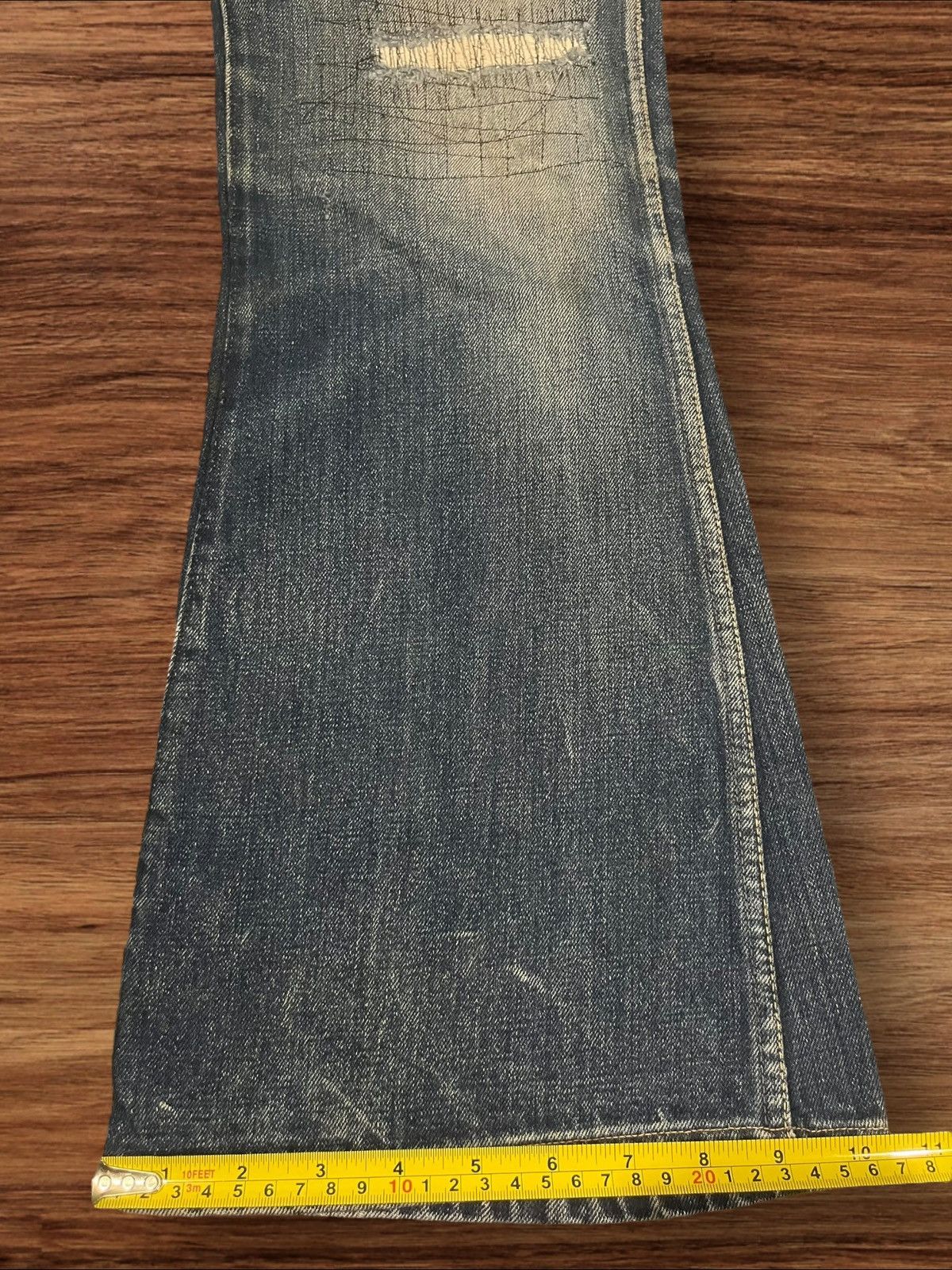 Hysteric Glamour Japanese Brand John Bull Bell Bottom Button Fly Flare Jeans Size US 30 / EU 46 - 19 Thumbnail