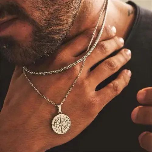 Jewelry Necklace Pendant Stainless Steel Cuban Chain Casual Retro Size ONE SIZE - 7 Thumbnail