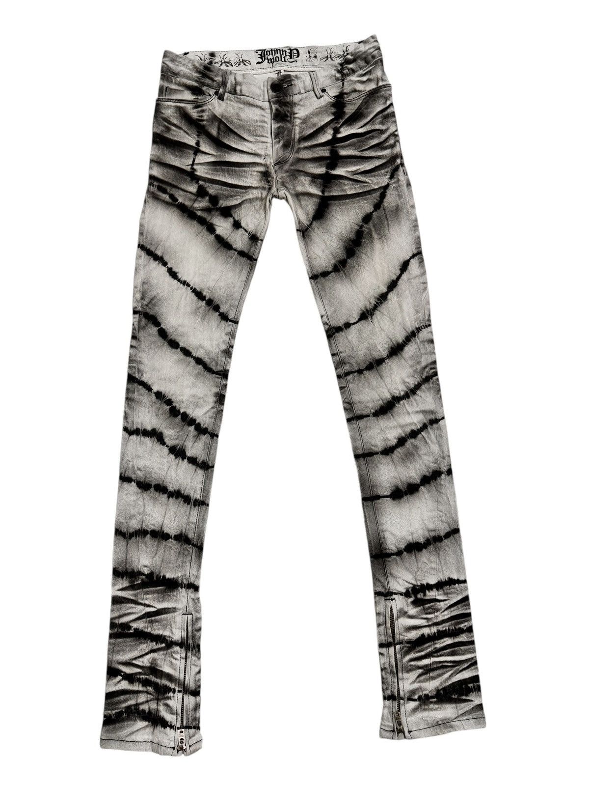 Japanese Brand ⚡️⚡️Johnny Wolf Abstract Whiskered Skinny zipper Leg Jeans Size US 30 / EU 46 - 2 Thumbnail