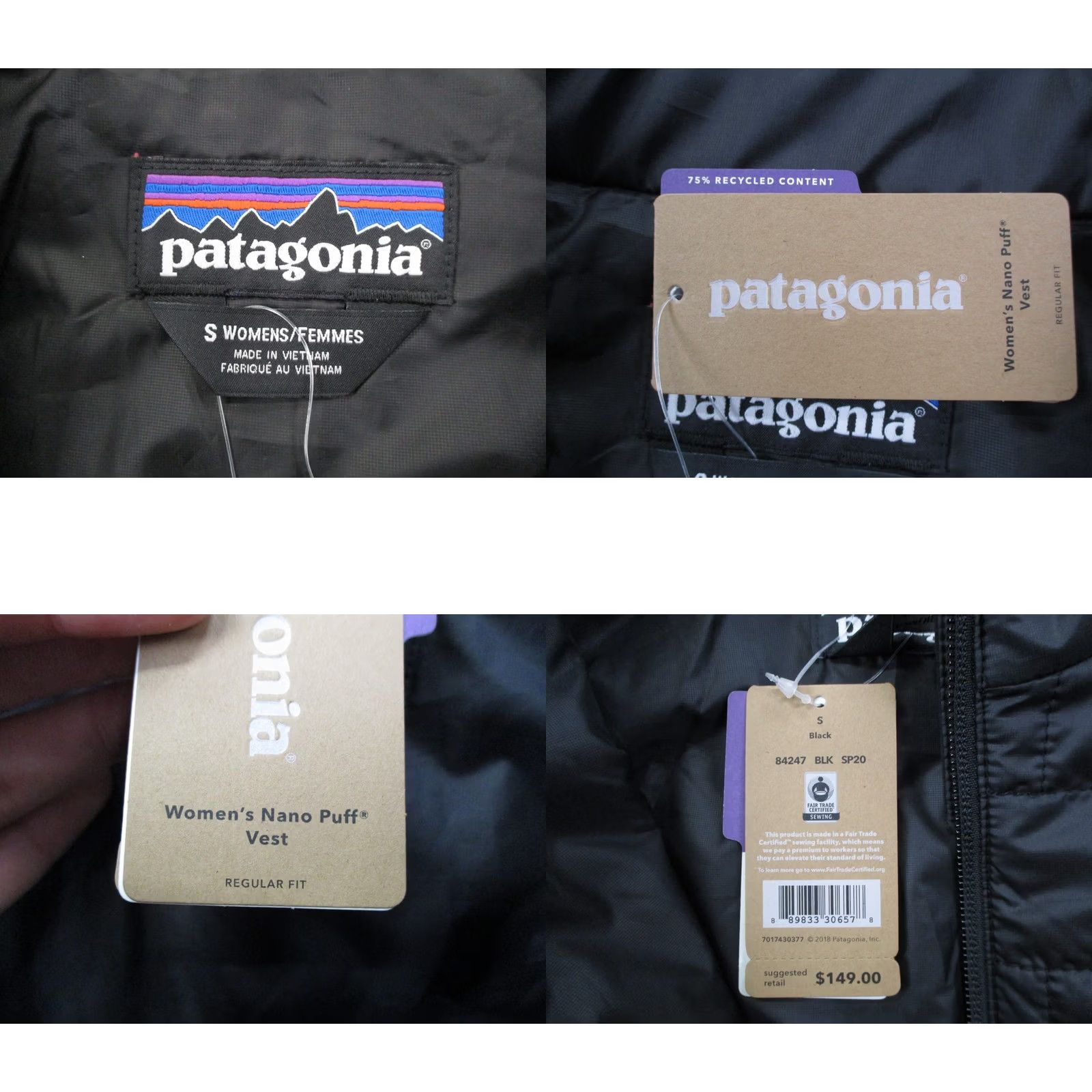 Patagonia Patagonia Vest Jacket Womens S Black Nano Puff Puffer Outdoor Quilted Zip Pocket Windproof 90s Theme Outdoor Womens Vest S Black Patagonia Windbreaker Size S / US 4 / IT 40 - 8 Thumbnail