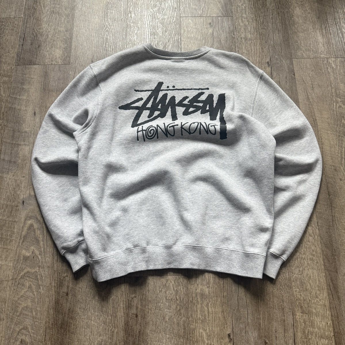old stussy コットンニット グレー Hong Kong製 希少 90s Stussy Stussy Hong Kong Exclusive Crewneck Large | Grailed
