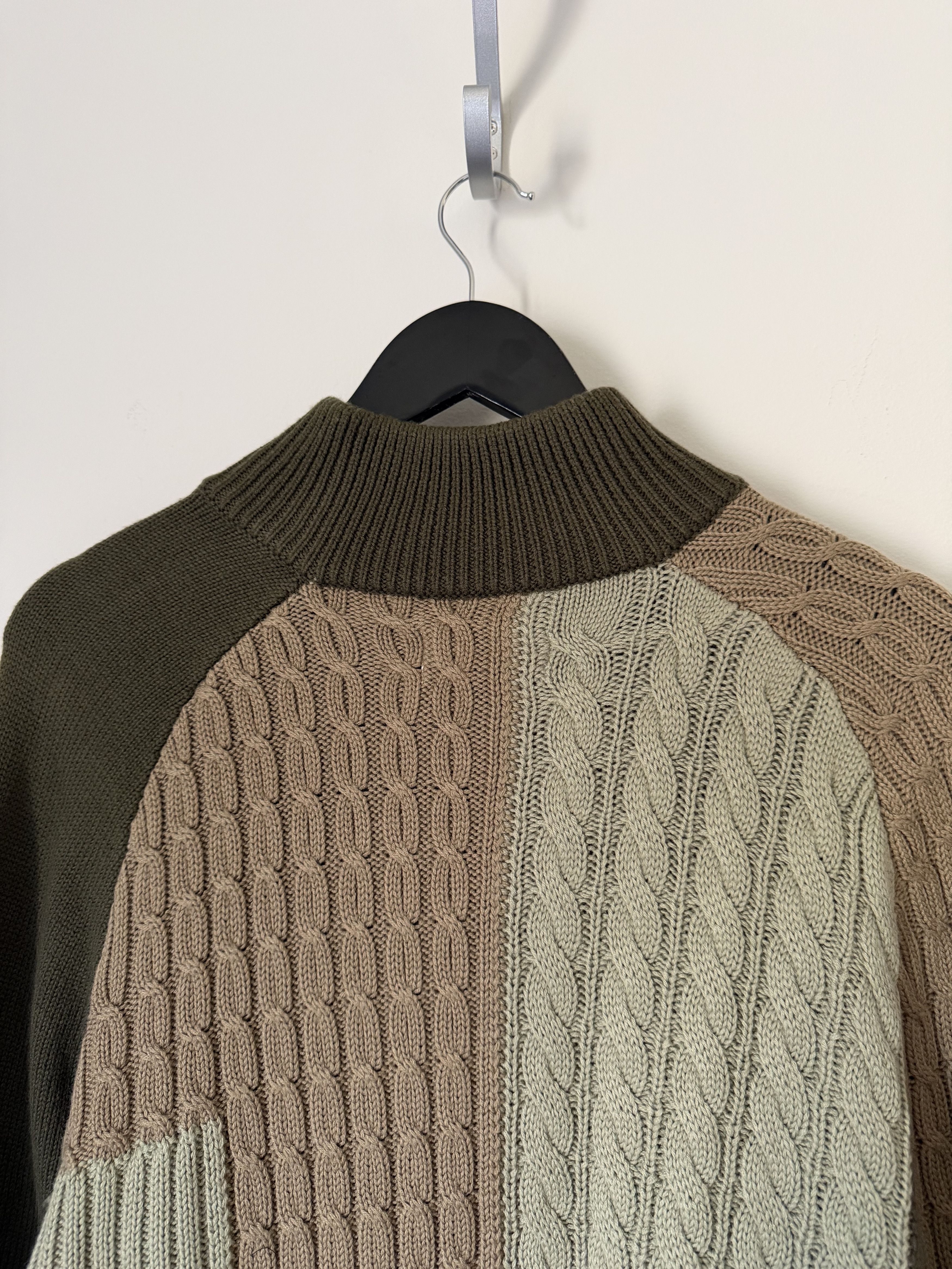 Palace Palace Patchwork Zip Knit Cardigan in Deep Green Size US L / EU 52-54 / 3 - 6 Thumbnail