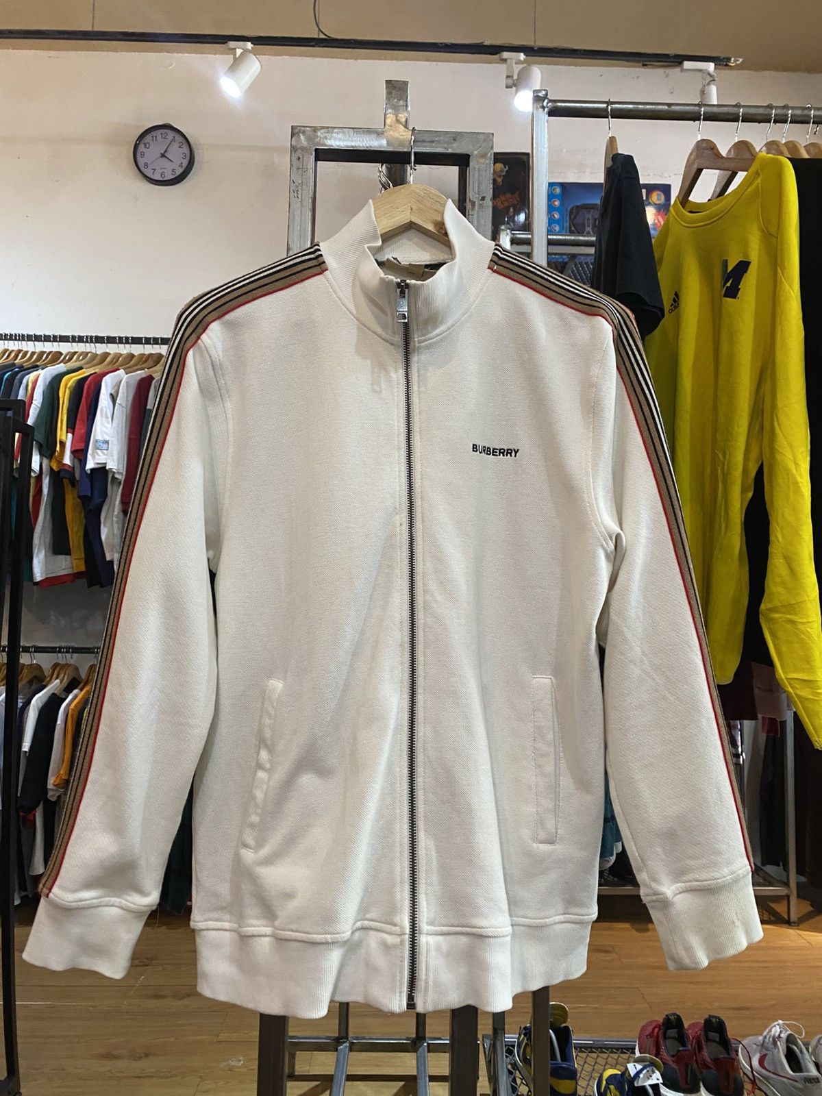 Burberry × Vintage VTG Sweater Burberry Nova Check Stripes Made in England 🔥 Size US XXL / EU 58 / 5 - 1 Thumbnail