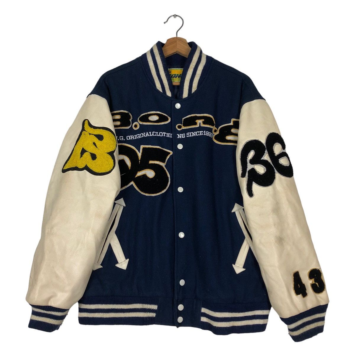 🔥90’s Vintage Varsity Jacket Leather Handling Bong Japan