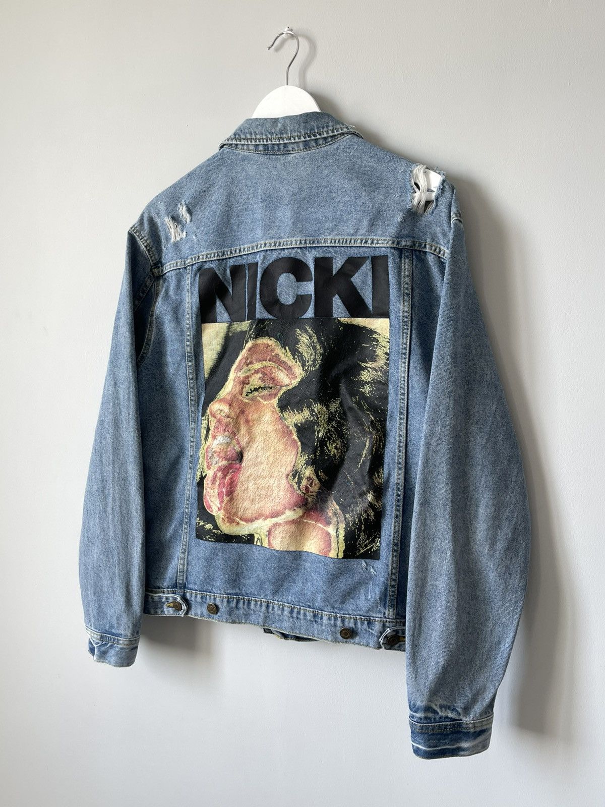 H&M H&M x Nicki Minaj Limited Distressed Rare Denim Jacket Size M / US 6-8 / IT 42-44 - 9 Thumbnail