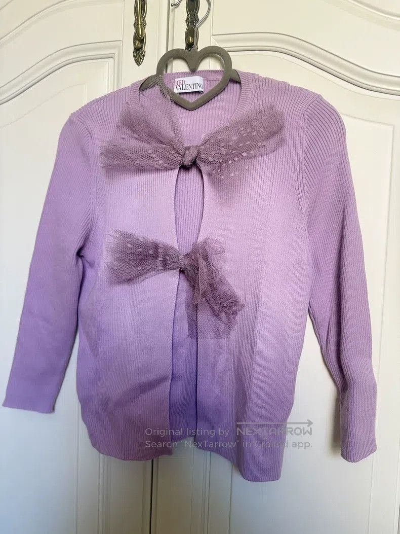 Valentino Dreamy purple knit top with bow
