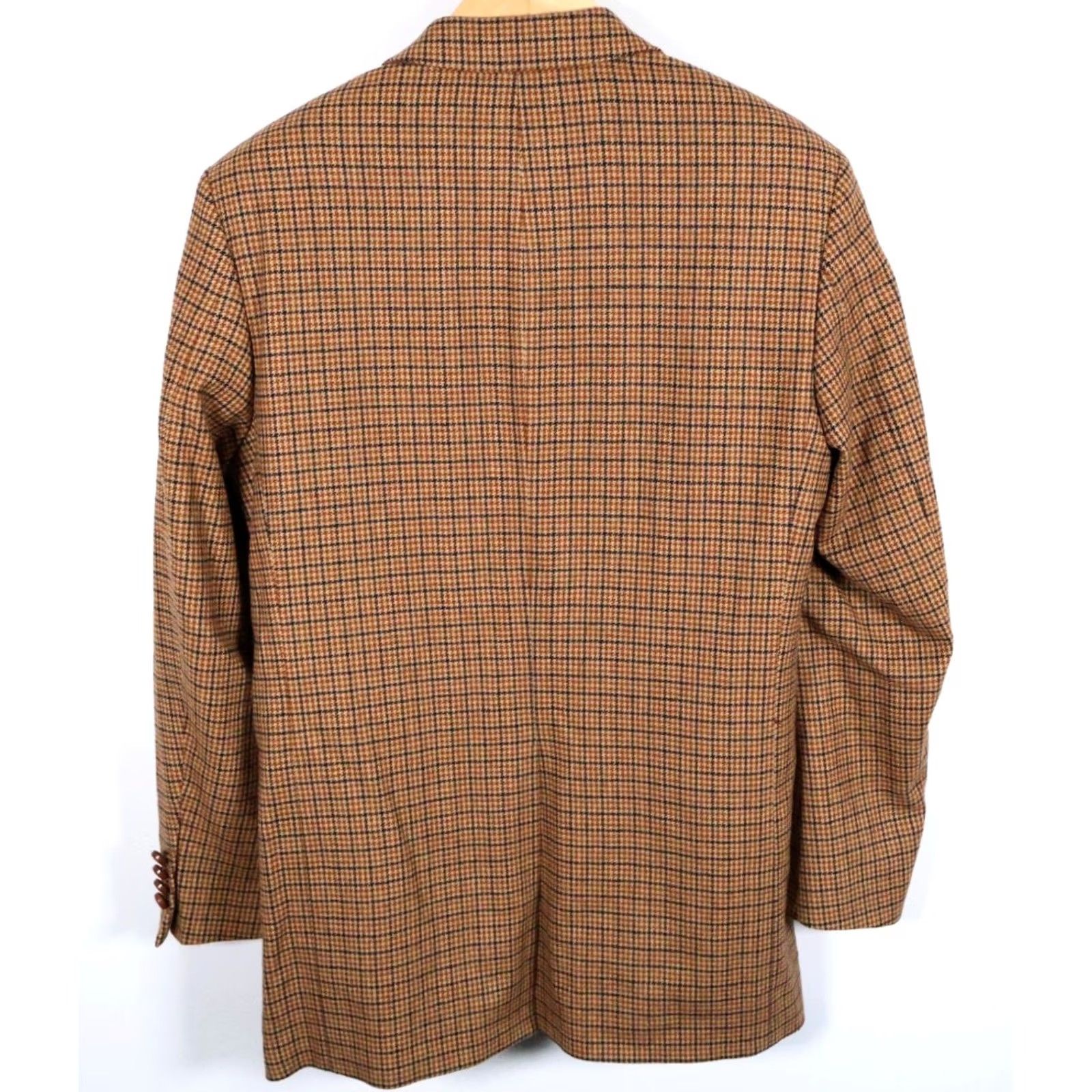Vintage Strellson Sport Coat Men 40 Brown Houndstooth 3-Button Wool Cashmere Jacket Size US XXS / EU 40 - 2 Thumbnail