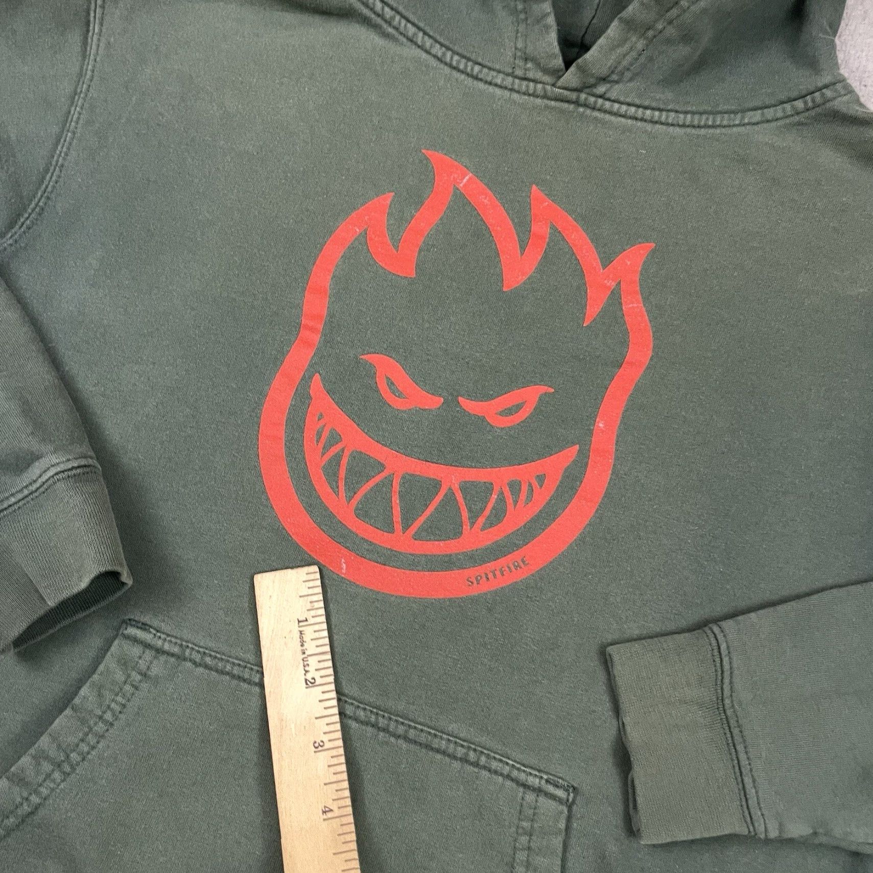 Spitfire VINTAGE Spitfire Hoodie Men S Green Distressed Faded Logo 90s Skateboarder Pullover Hooded Size US S / EU 44-46 / 1 - 7 Thumbnail